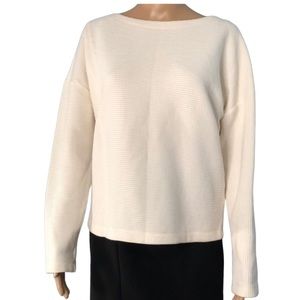 Maeve by Anthropologie top size small boatneck long sleeves ribbed off white.​​